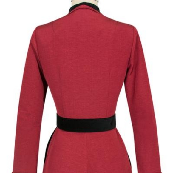 FONTAINE COAT DRESS - RED RIBBED RAYON Trashy Diva - Picture 3 of 13